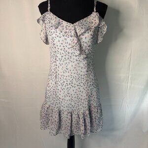 Lulus ruffled dress Small Blue pattern design -